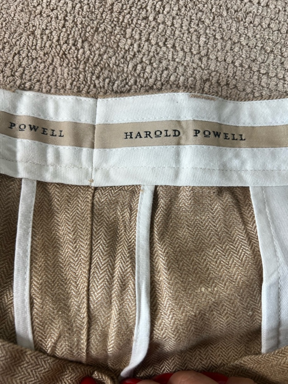 Harold Powell Linen Blend Pleated Shorts Men’s Tan Herringbone size 36 - Picture 8 of 9